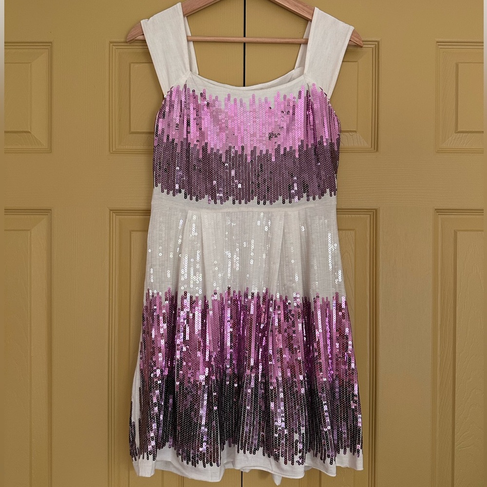Purple and White Sequin Dress